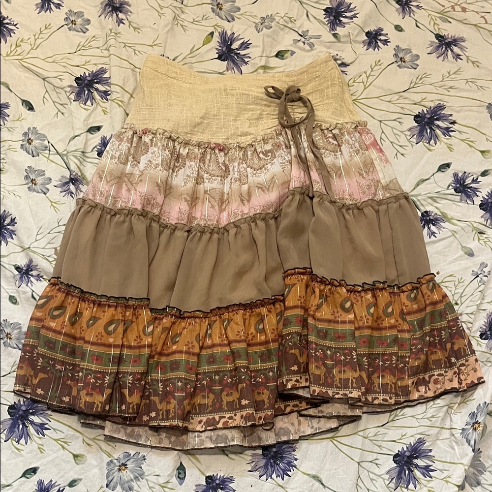 boho Tiered Midi Skirt - Picture 3 of 5